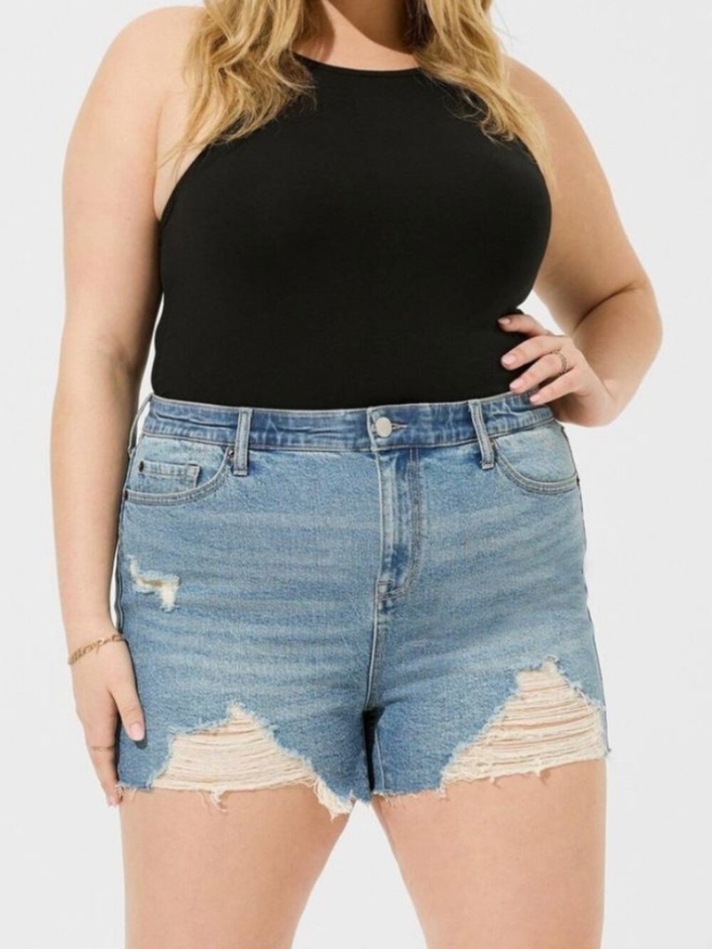Torrid 3.5 inch Destructed Denim Short